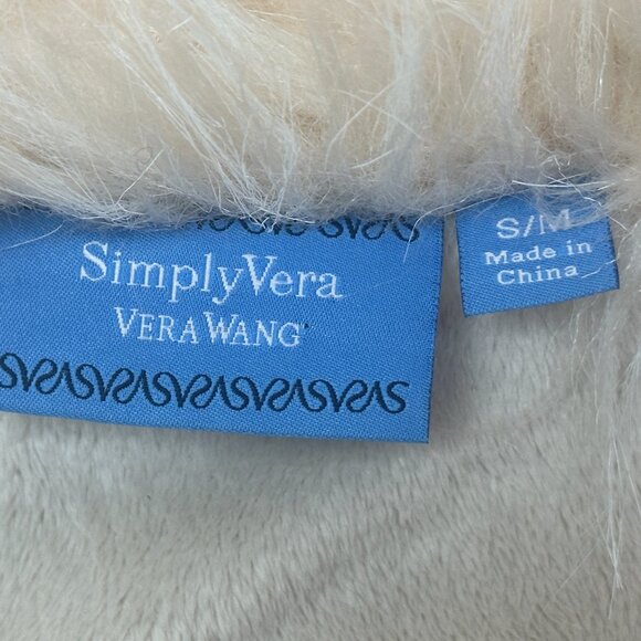 Simply Vera - Vera Wang - Front Stole Cream Faux Fur & Suede Vest - S/M - Picture 8 of 9